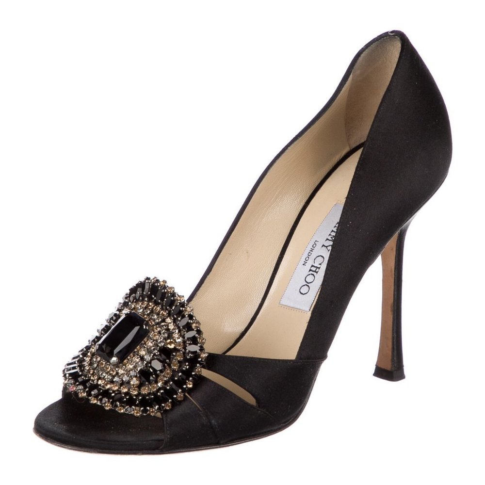Jimmy Choo Jeweled Peep Toe Pumps 9.5